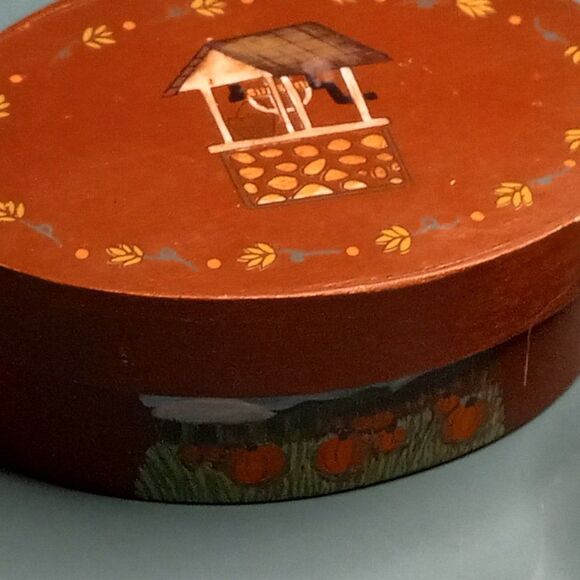 Russ Oval Trinket "Shaker" Wooden Nesting Boxes Folk Art Design (3) Cottagecore - Picture 9 of 11